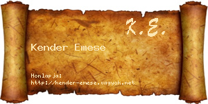 Kender Emese névjegykártya